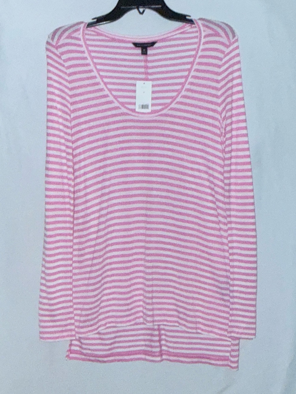 NWT Banana Republic Pink and White Striped Scoop-Neck Long Sleeve Tunic Size M